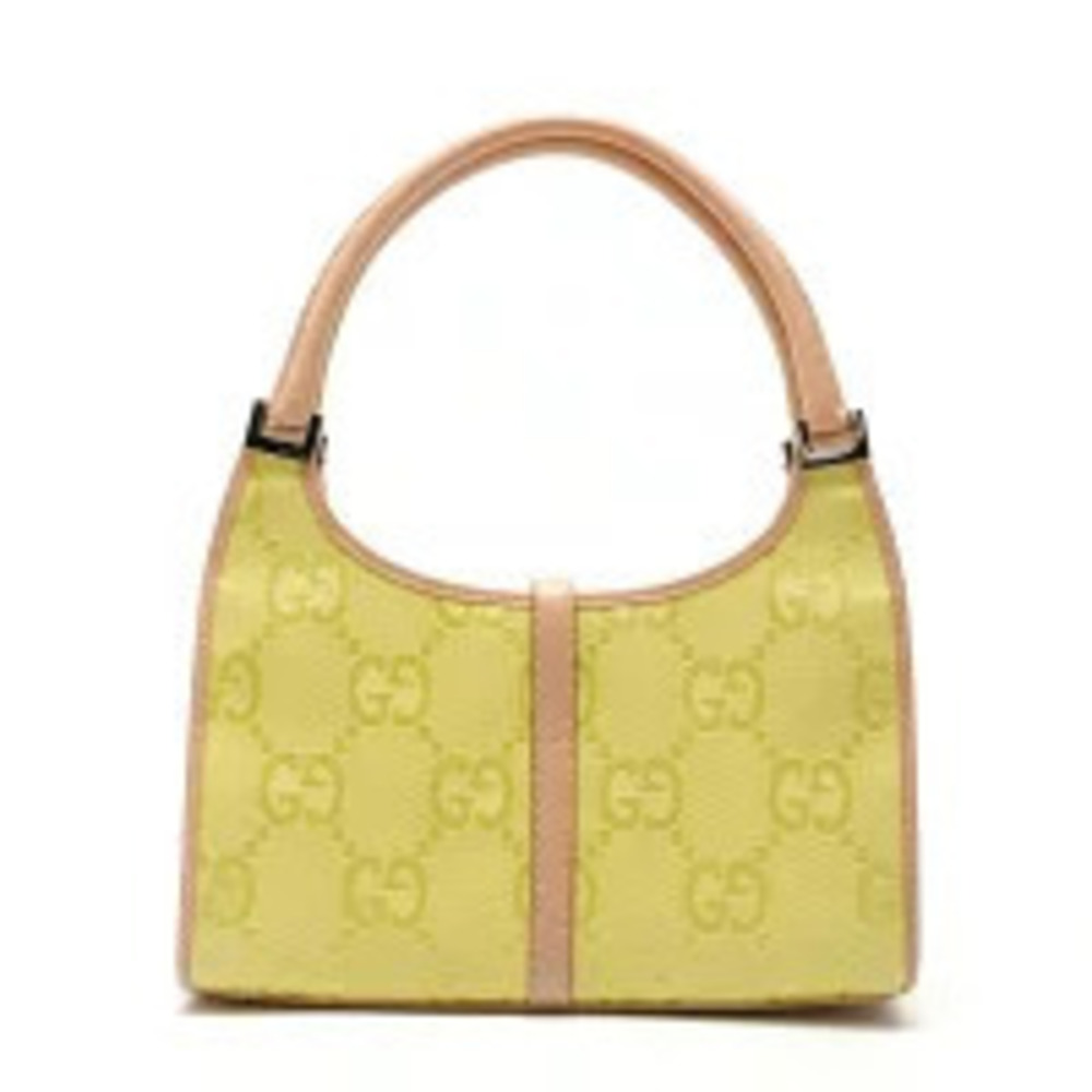 Gucci Jumbo GG Canvas Jackie Shoulder Bag Yellow